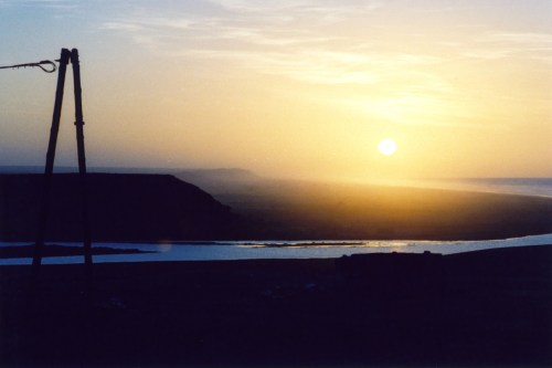 Moroc, Plage Blanche sunset - low